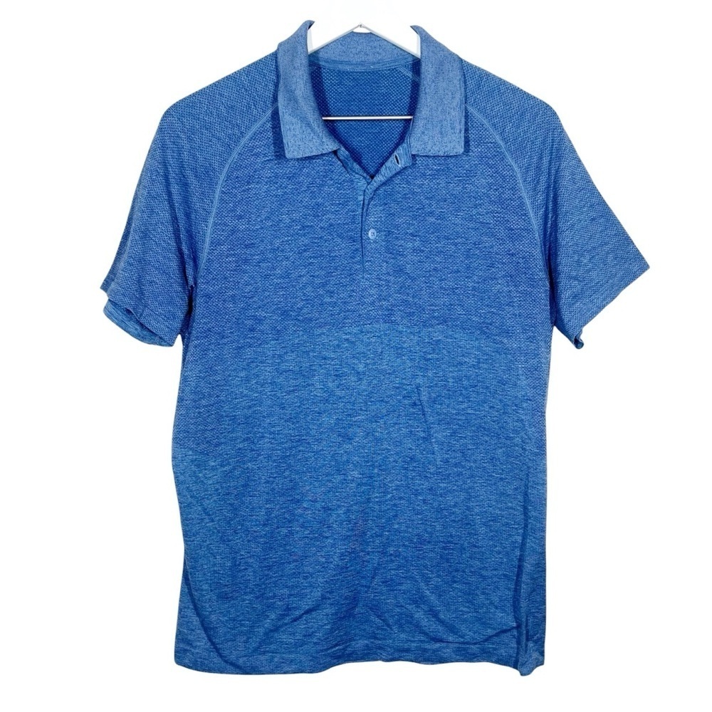 Lululemon Mens Metal Vent Tech Polo Short Sleeve Shirt Blue Size Medium